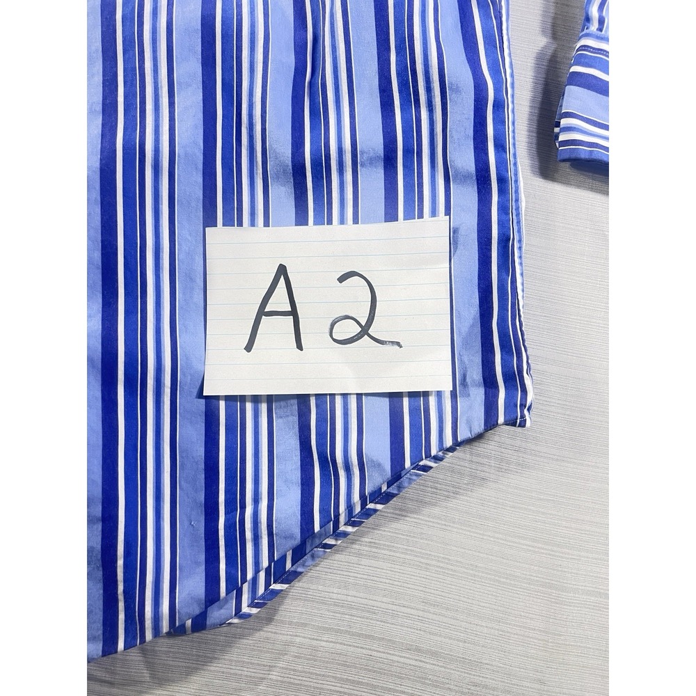 Polo Ralph Lauren Men's Blue and White Stripes, Long Sleeve Dress Shirt. SZ XXL - Picture 15 of 15
